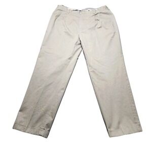 Brooks Brothers Advantage Chino Elliot Mens Pants Khaki Sz 42x32 Pleated Cotton